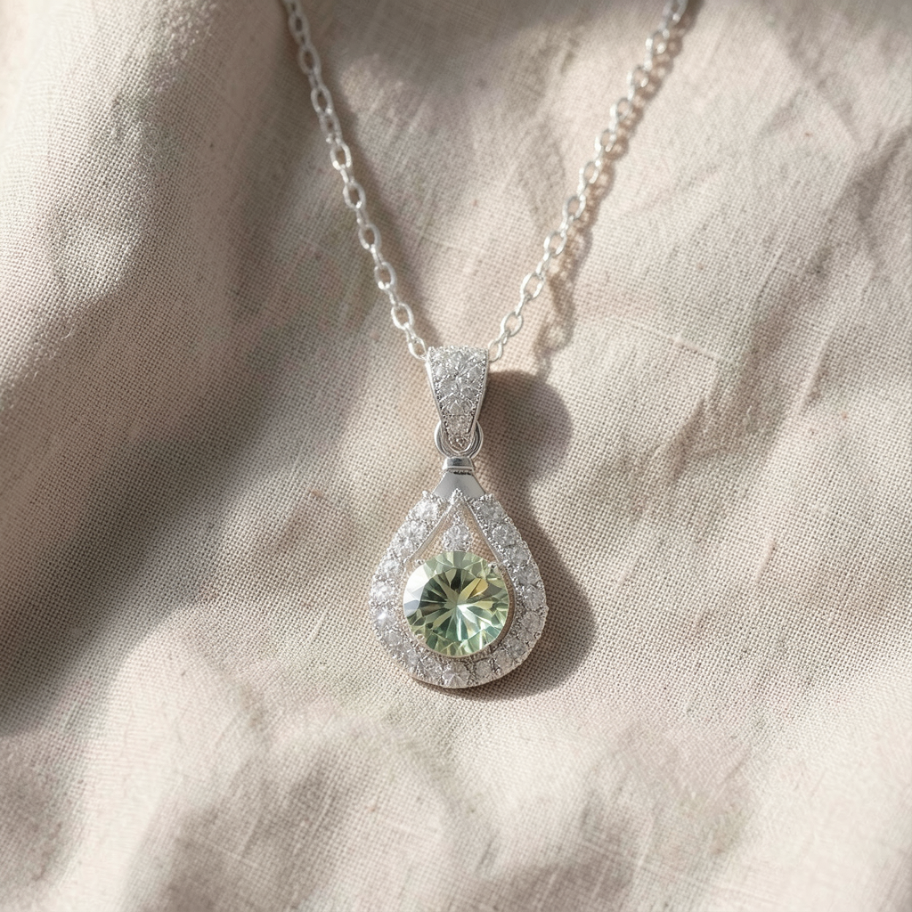 Collana con pietra verde smeraldo Primula