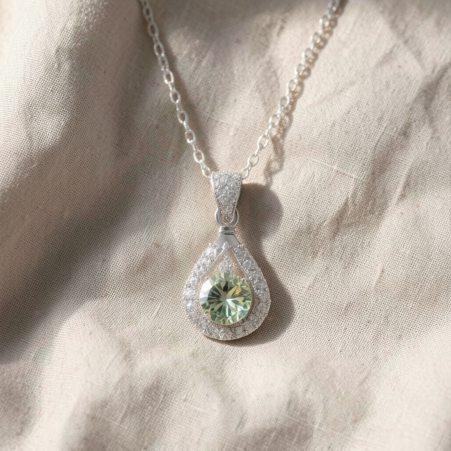 Collana con pietra verde smeraldo Primula