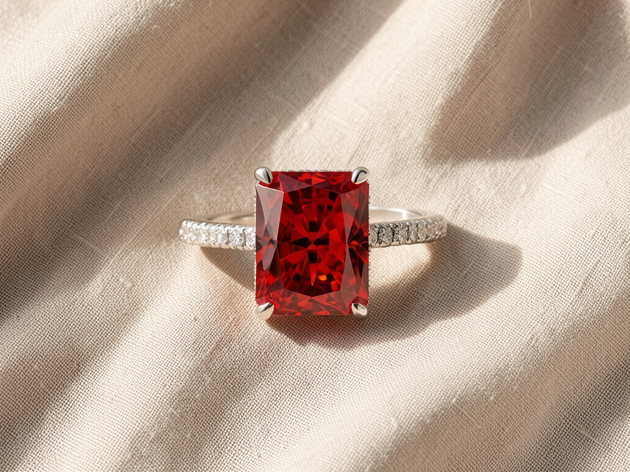 Anello con moissanite