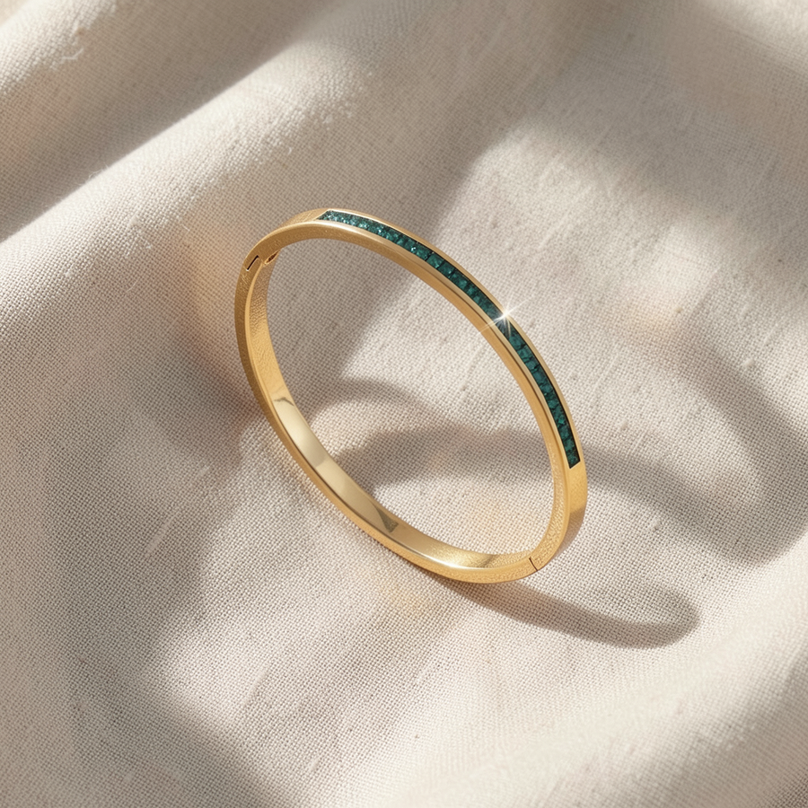Bracciale Celeste con pietra verde smeraldo