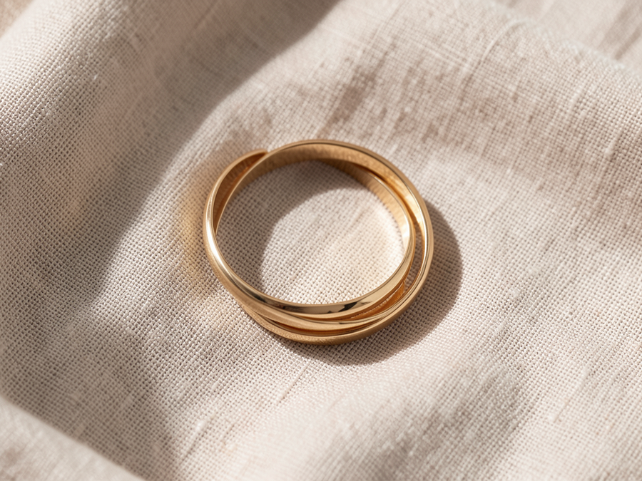 Anello triplo dorato