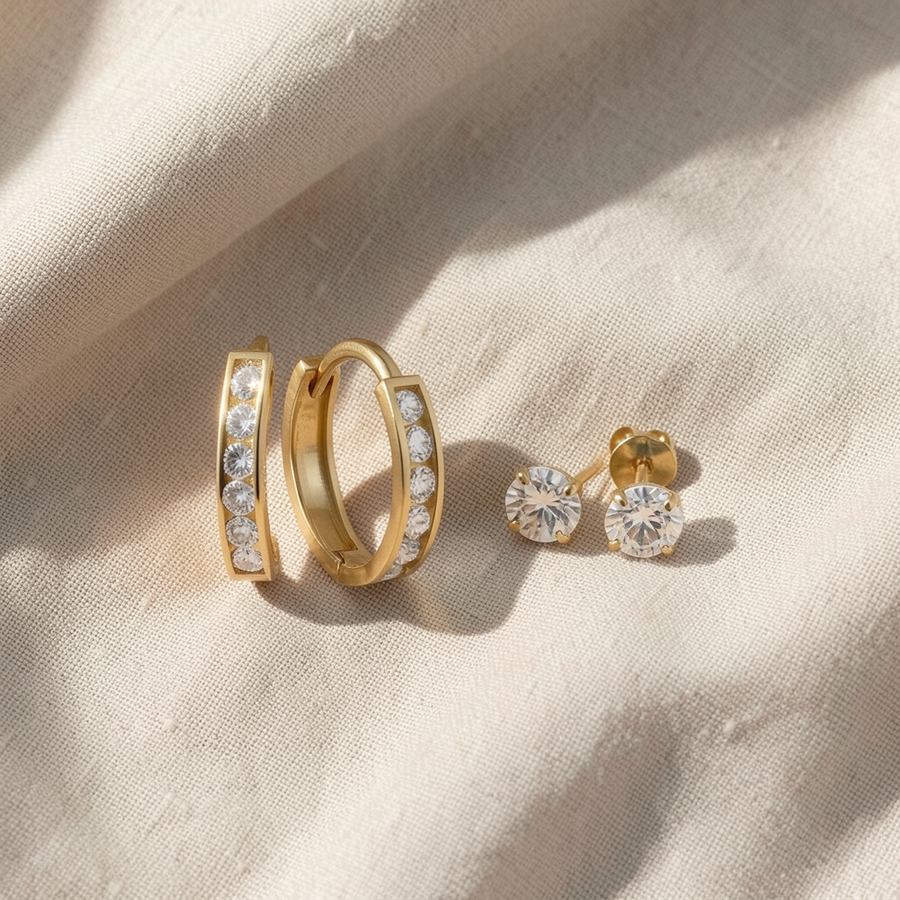 Set di orecchini con cristalli