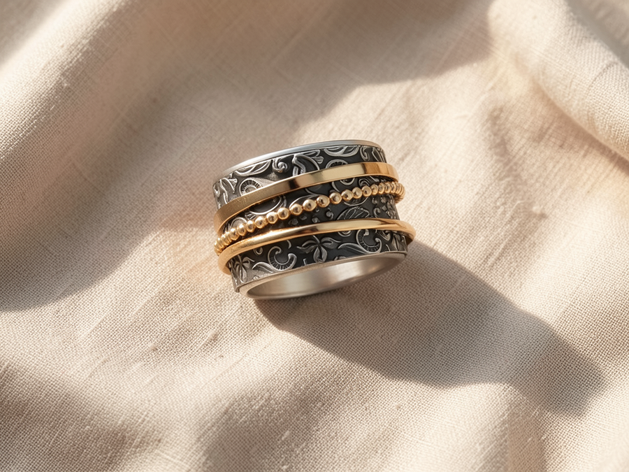 Anello bicolore effetto antico