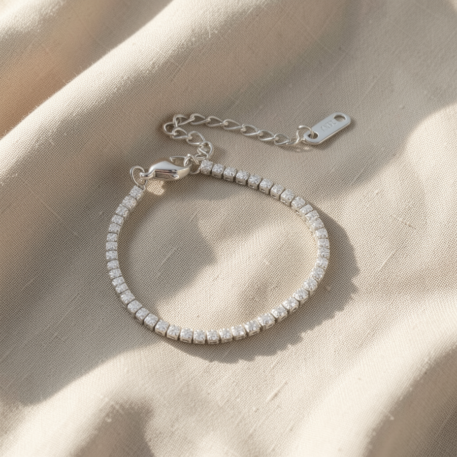 Bracciale tennis argentato Cordelia