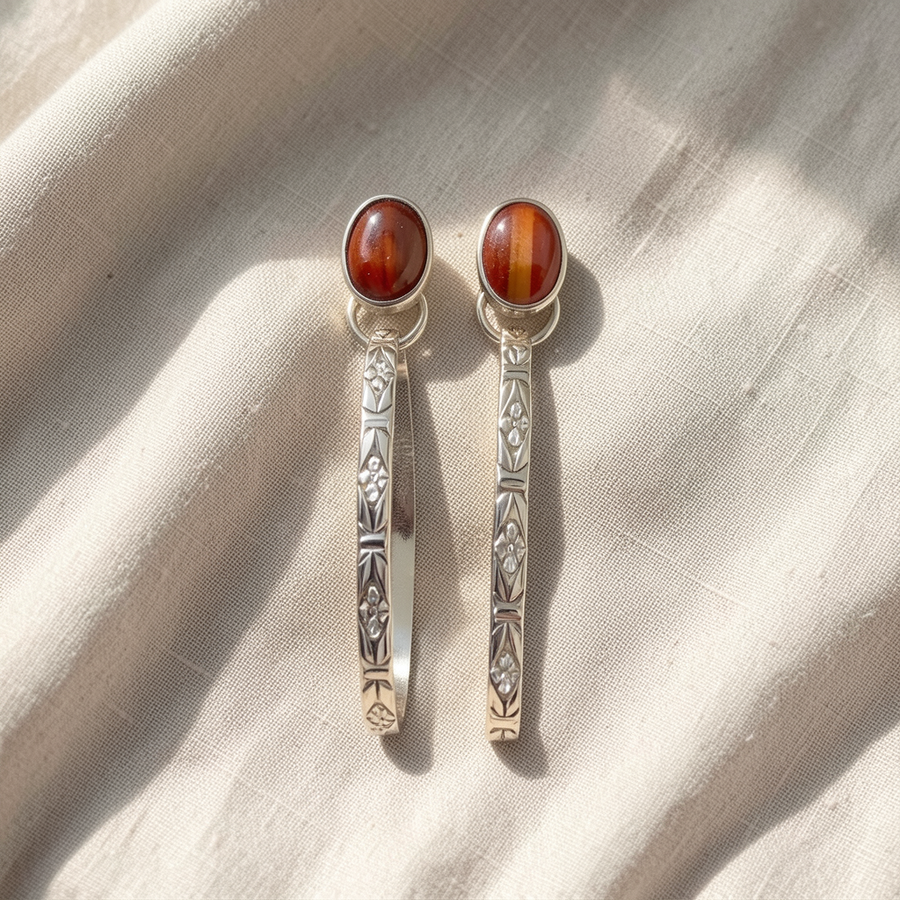 Orecchini boho con onice