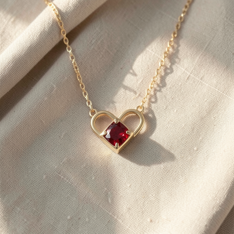 Collana con granato rosso
