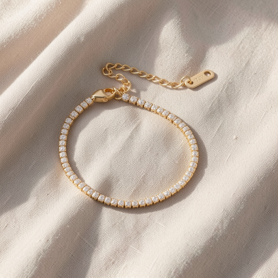 Bracciale tennis dorato Cordelia
