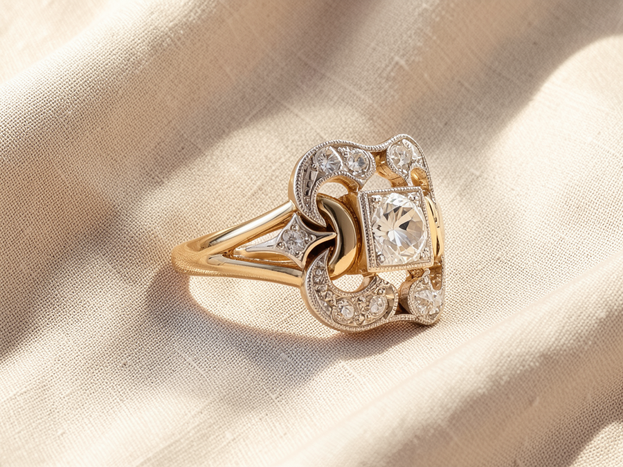 Anello dorato importante