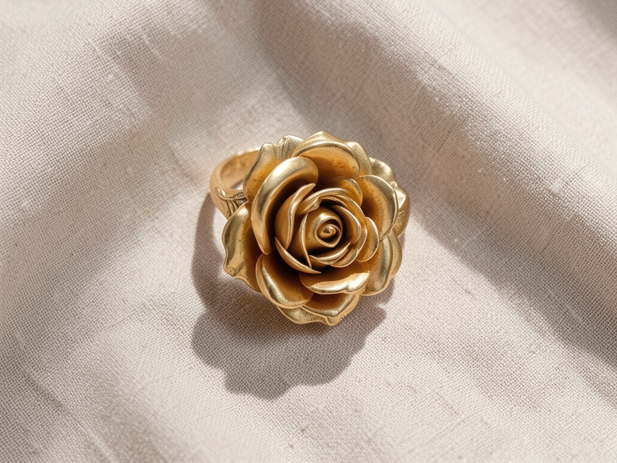 Anello floreale dorato