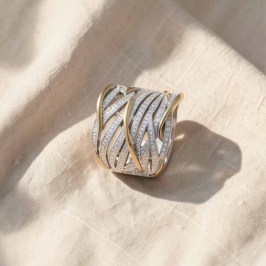 Anello intrecciato a più strati