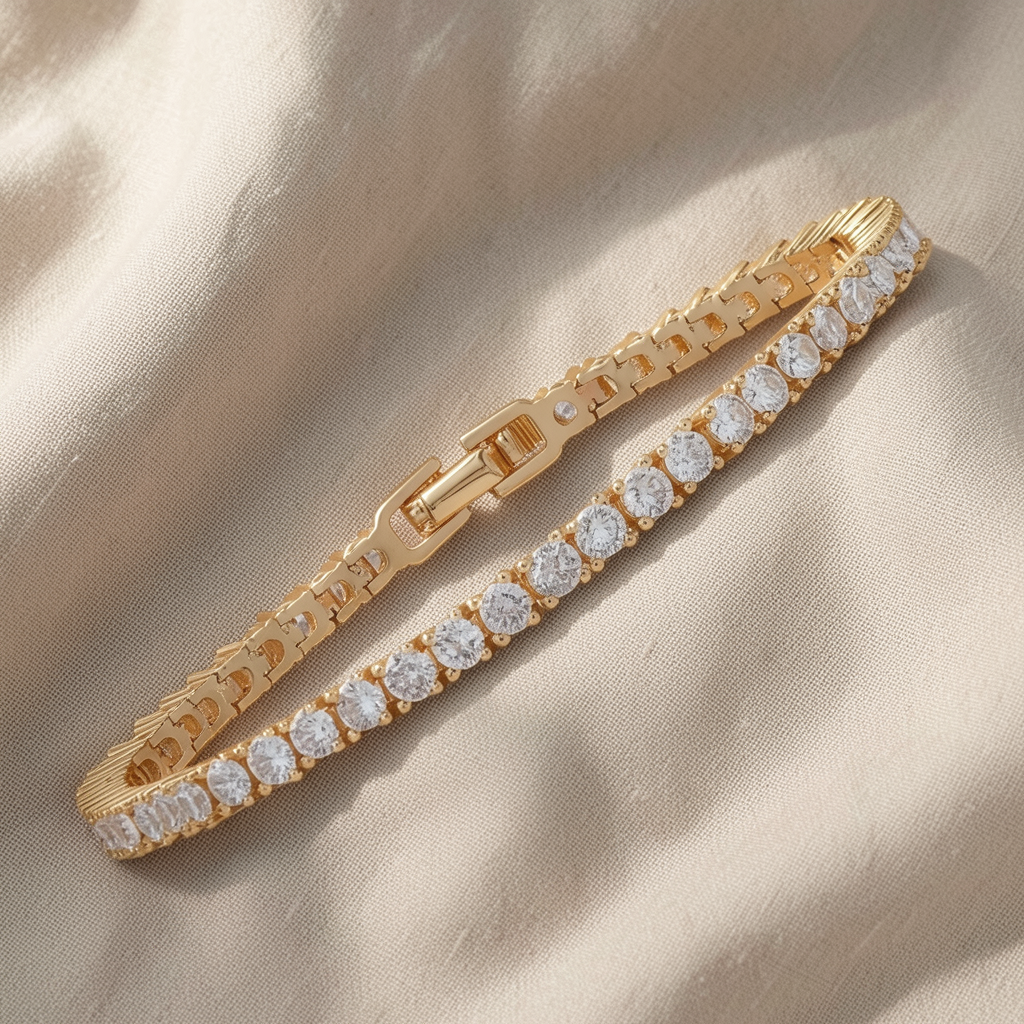 Bracciale tennis a doppia fila Cristallo