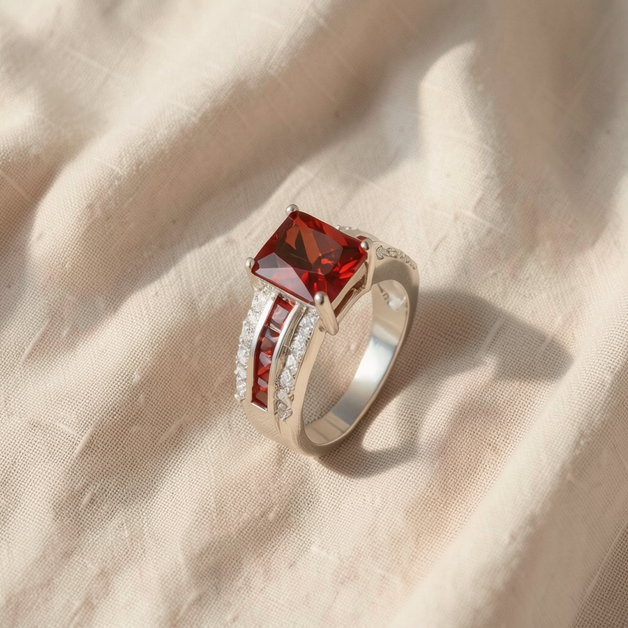 Anello Camilla rosso rubino