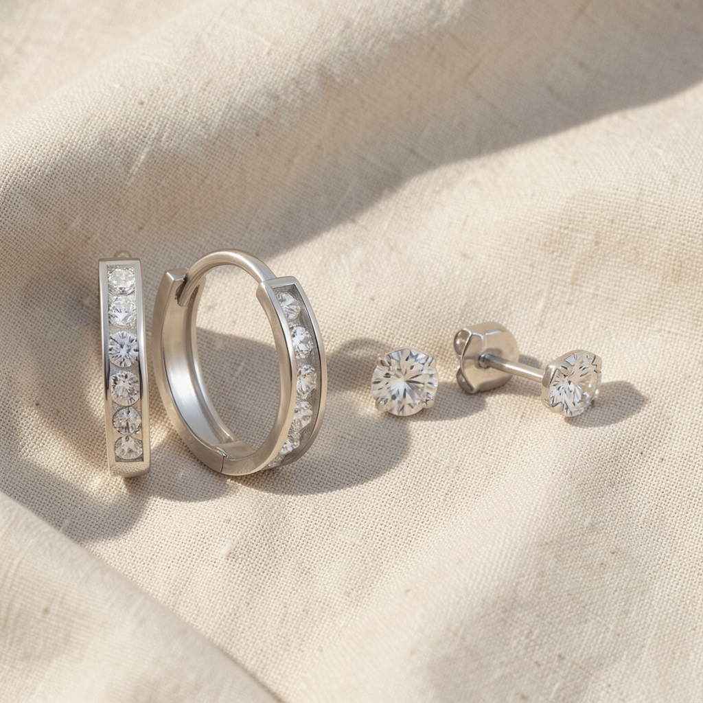 Set di orecchini con cristalli