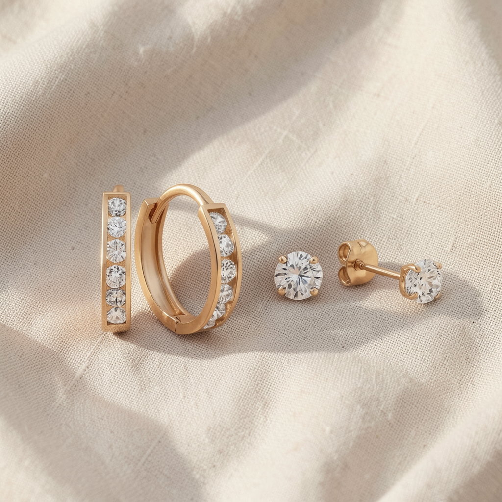 Set di orecchini con cristalli